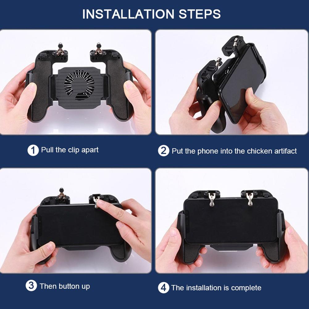 H5 Handgriff Handy-Gamepad Einziehbarer Kühlventilator Joystick-Controller Batteriehalter Hohl-Trigger