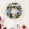 Garland With Bow Christmas Wreath Home Decor Artificial Christmas Decoration Gold 30CM Door Hanging Rattan Classroom