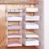 2/3/4/5 Tier Folding Closet Organization Shelves Multi-Purpose Checkered Clothes Rack For Home Bedroom
