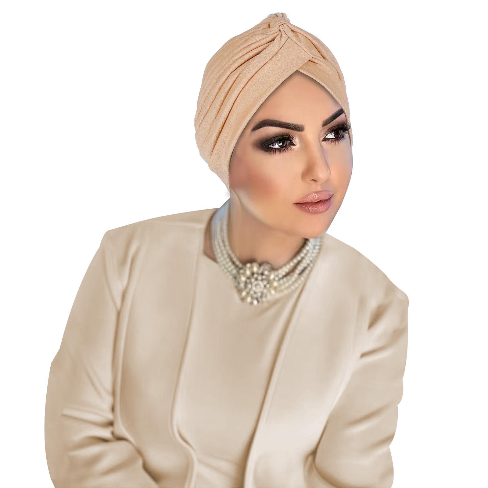 

Індійський Капелюх Тюрбан з Вузлом Твіст Жіночий Мусульманський Внутрішній Хіджаб Шапочки Боннет Випадіння Волос Косинка Бандани Хіміотерапевтична Шапка Однотонна Пов язка на Голову