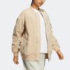 adidas Neo Solid Color Print Logo Zip-Up Warm Jacket Women Outerwear Khaki IB2725