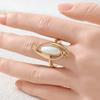 Vintage Inlaid White Stone Women's Ring Ethnic Gold Color Geometry Daily Wear Party Jewelry Anniversary Gift