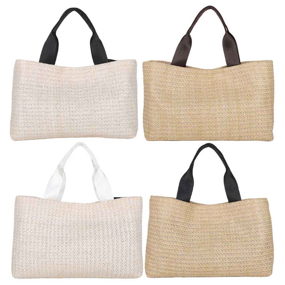 

Женская тканая сумка-тоут, клатчи, большая вместительная сумка на плечо ручной работы, повседневные стильные пляжные сумки, простые для путешествий на открытом воздухе