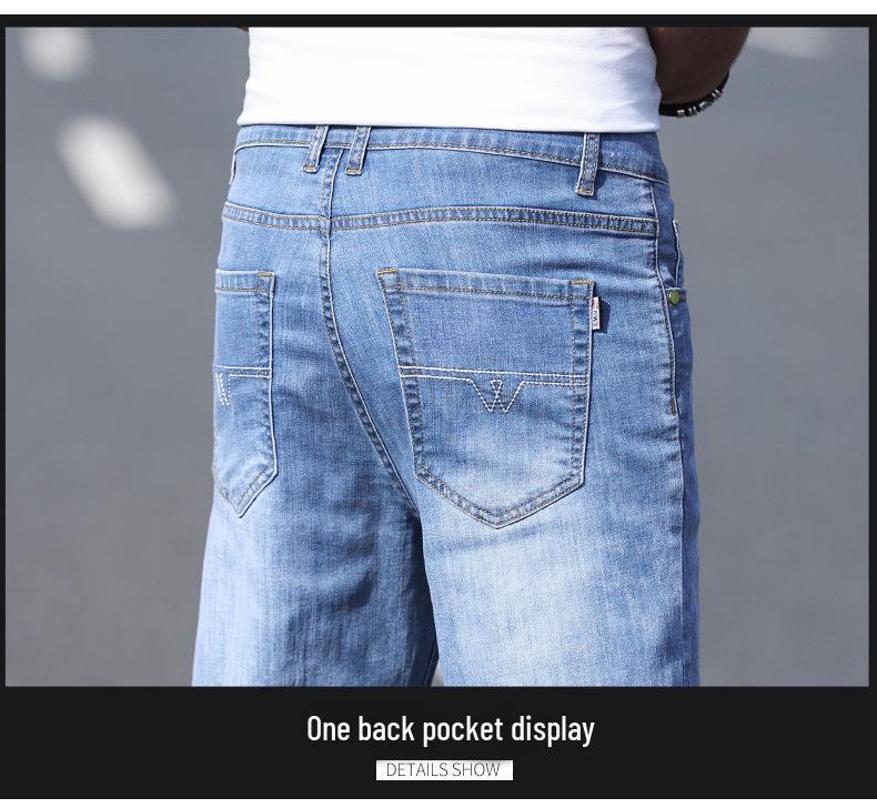 Men's Elastic Straight-Leg Jeans: Plus Velvet, Business Casual, Versatile for Autumn/Winter