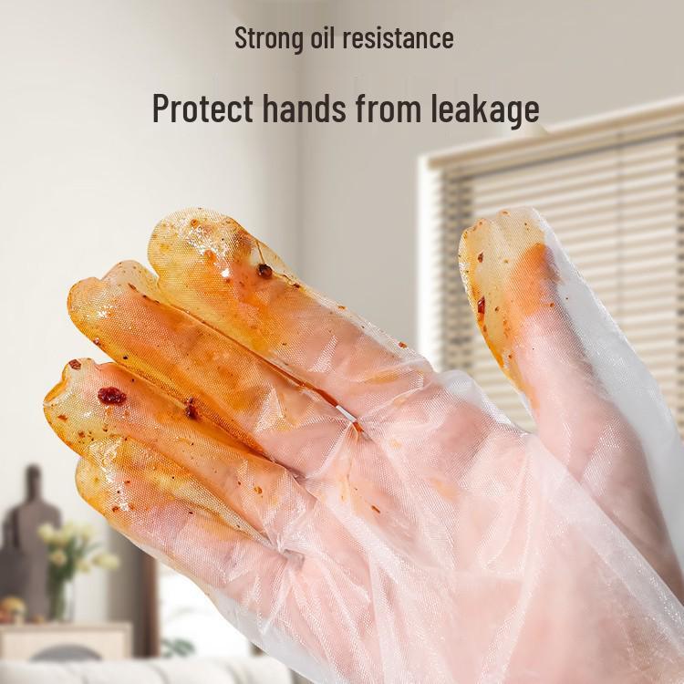 5 Pairs of Waterproof Disposable Gloves with Extended Cuff and Elastic Fit for Household Kitchen Use