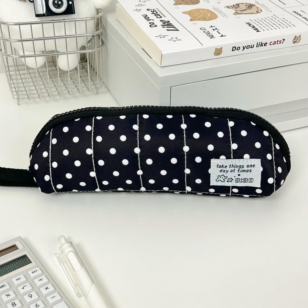 Polka Dot Design Pen Bag Portable Pencil Pouch Stationery Organizer School Supplies