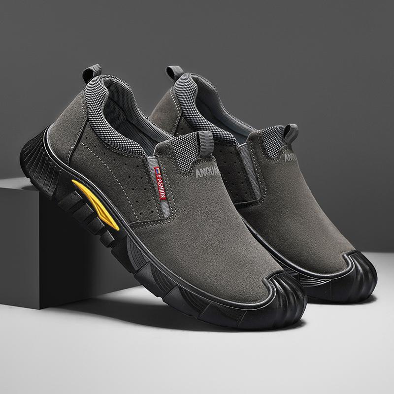 Herren Frühling Sneaker Outdoor Leichte Freizeitschuhe für Herren Echte Leder Slipper Mattierte Flache Schuhe