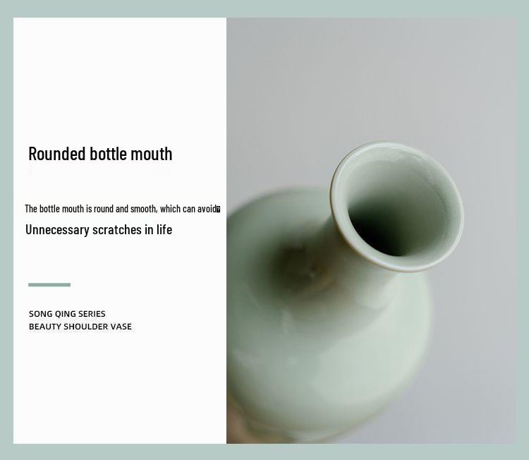 Elegant Ceramic Guanyin Vase: Zen-Inspired Shoulder Vase for Flowers and Ornaments