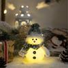 Pack of 2 Christmas Snowman Ornament with Knitted Hat and Scarve Decorative LED Lights Holiday Decoration Accessories