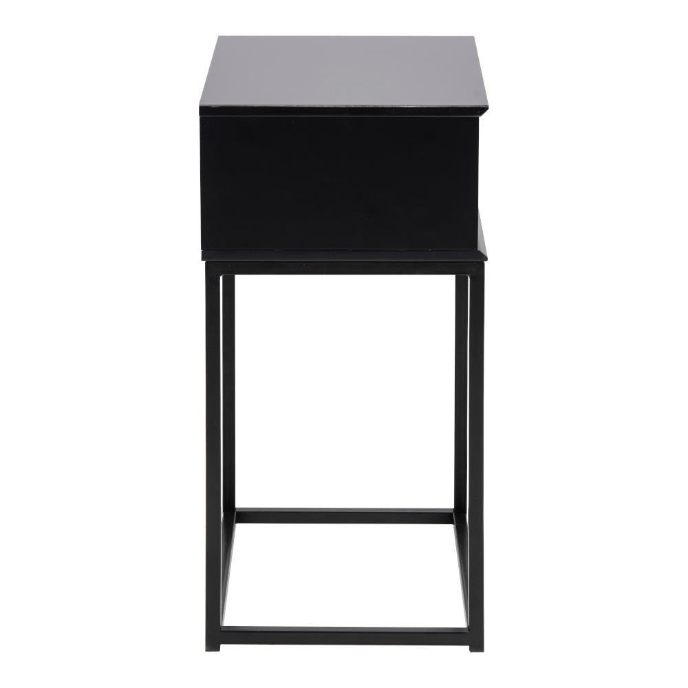 Black Mitra BEDSTAND 40x61x30cm WITH DRAWER MDF