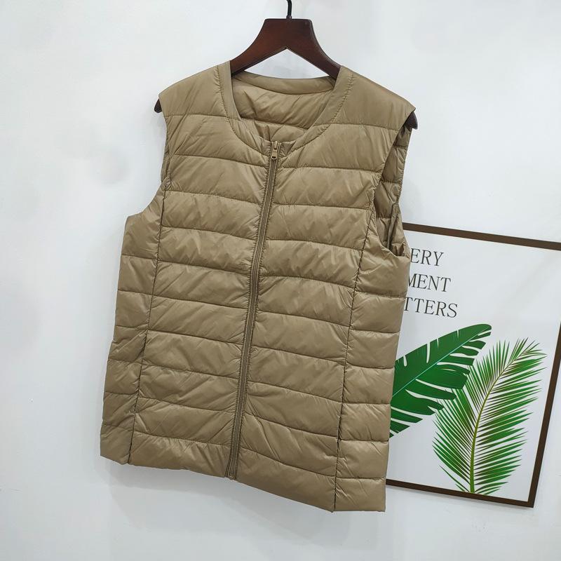 Autumn Winter 8XL Large Size Waistcoat Women's Warm Vest Ultra Light Down Vest Women Portable Sleeveless Winter Warm Liner