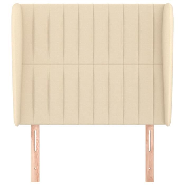VidaXL Tête de lit avec oreilles Crème 83x23x118-128 cm Tissu3118173
