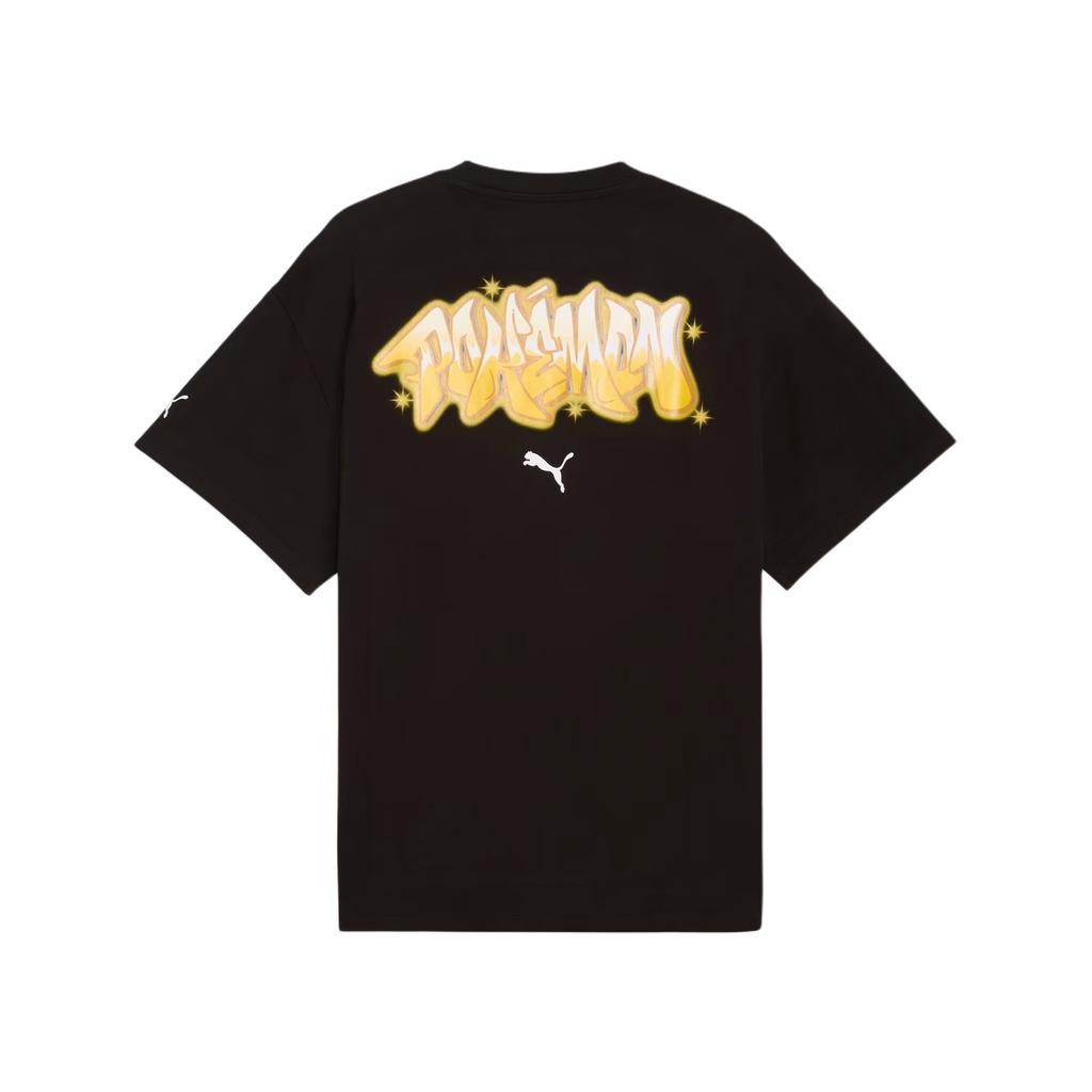 Puma X Pokemon Pikachu Cartoon Loose Fit Crew Neck Short Sleeve T-Shirt Men Tops 635658-01