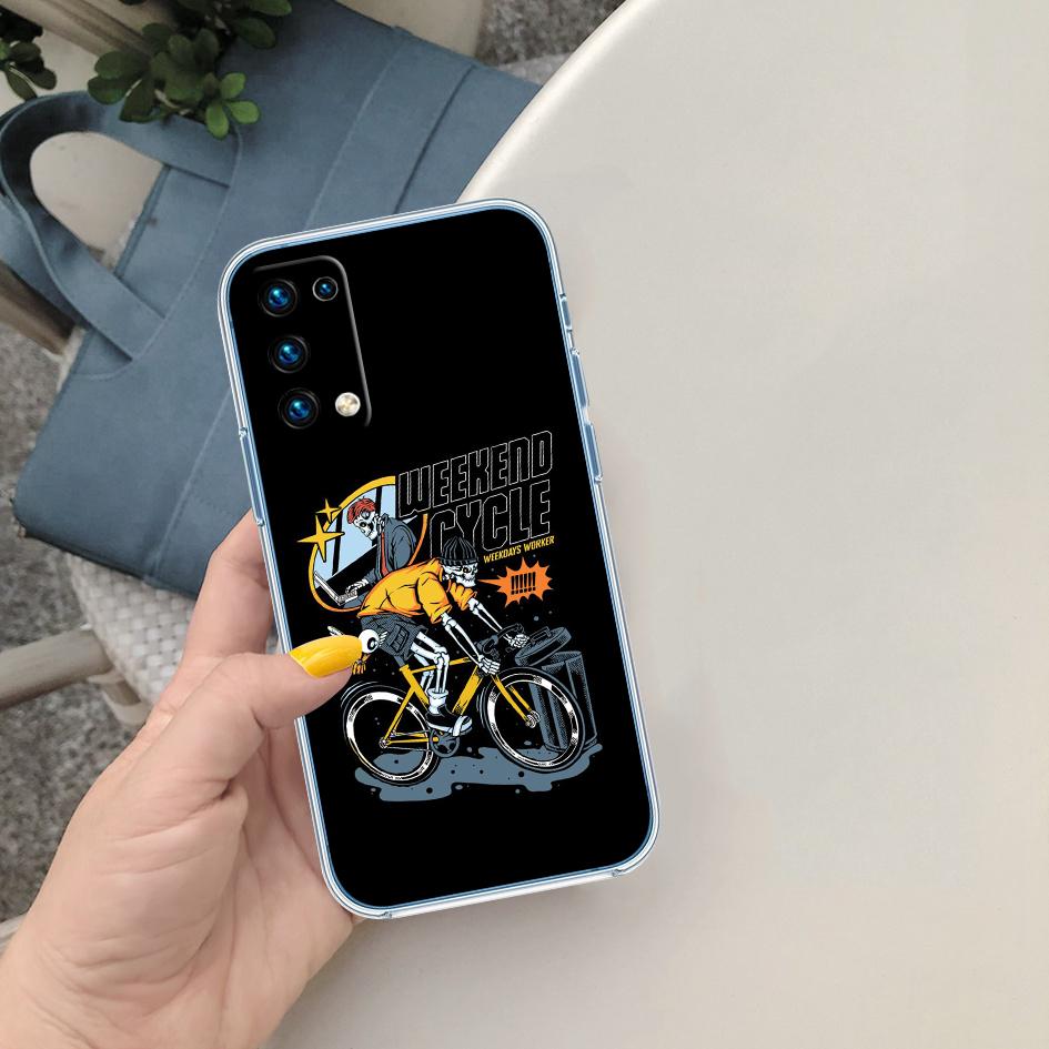 LO28 Cycling Bicycle Soft Shell Transparent Phone Case for Motorola Moto G7 G8 G9 G84 G85 G73 G24 G15 Z2 Play Power Plus