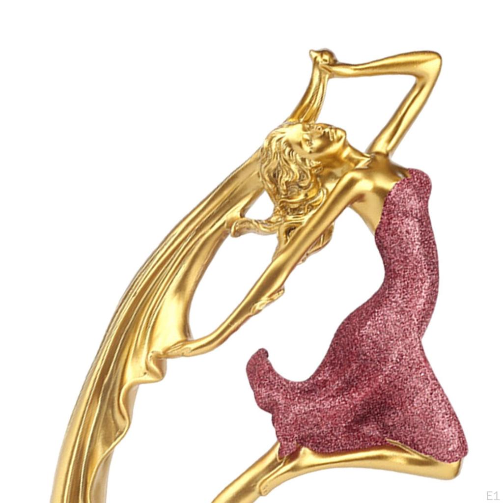 Ballerina Statue for Living Room Decor, Resin Art Piece Shelf