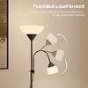 LED Floor Lamp for Living Room, 180cm Tall Standing Lamp, Mother and Child Uplighter with Adjustable Gooseneck, Black