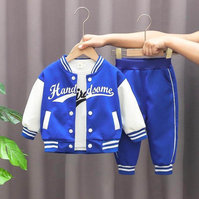 Toddler Boys' & Girls' Long-Sleeve Jacket Set - Fashionable Spring & Autumn Baseball Outfit.