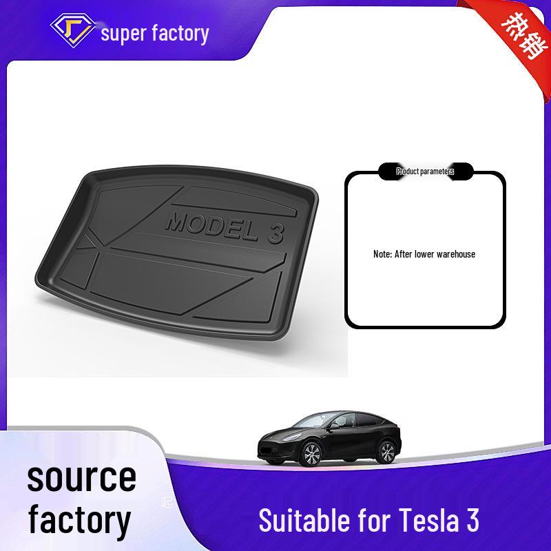 Tesla Model 3 Kofferraummatte (2019–2025) - TPE Rückenlehne Integrierte Matte Zubehör