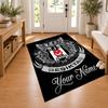 Besiktas JK Custom Name Personalized Rug Non‑Slip Doormat Floor Carpet Housewarming Birthday Gift for Family Friends