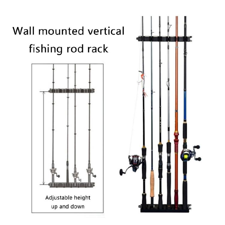 Fishing Rod Holder Fishing Rod Stand No Drill Wall Mount Fishing Rod Display Rack, Fishing Rod Organizers Rack for Wall