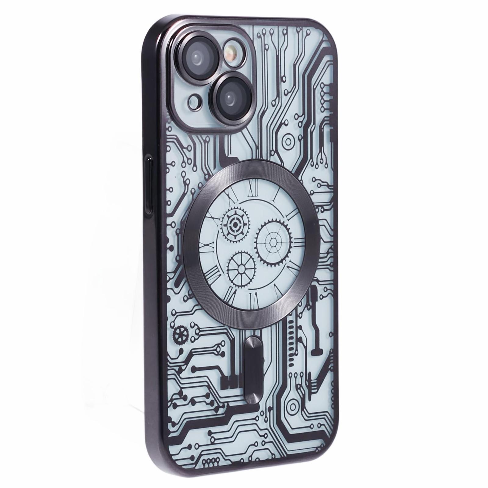 

AR Series For iPhone 15 Magnetic Case Electroplating Soft TPU Cover Compatible with MagSafe Black