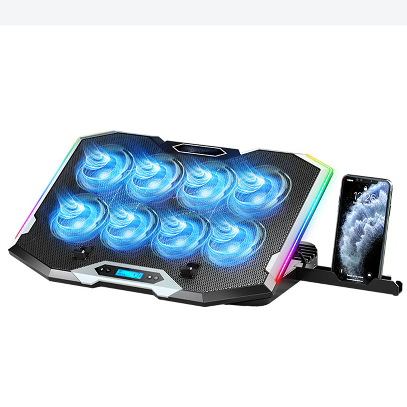 

Вентилятор для ноутбука с RGB-подсветкой и бесшумной работой - Подставка-кронштейн для ноутбука со встроенным радиатором для игровых ноутбуков чёрный