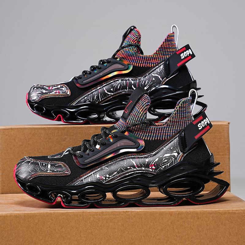 New Socks, Blade, Fly-woven Breathable Dad Shoes, Large Size Casual Sneakers for Men