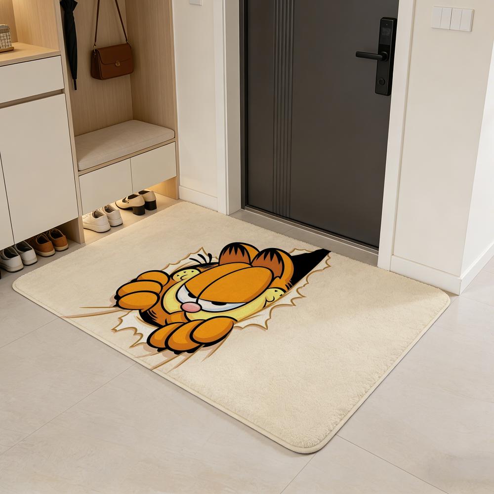 Tappetino per Pavimento Anime G-Garfield Tappetino per Porta in Flanella Antiscivolo Assorbente Lavabile Tappeto per Interni Casa