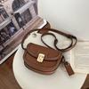 2024 New Small Style Contrast Panel Canvas Retro One Shoulder Crossbody Saddle Bag Luxury Designer Vintage Wallet Purse Ladies
