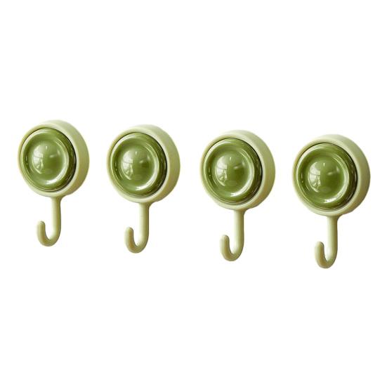 4PCS Sticky Hook with 360° Rotation Design Hook Strong Adhesive Stable Base Wall Hook for Towels Clothes Kitchen Utensils