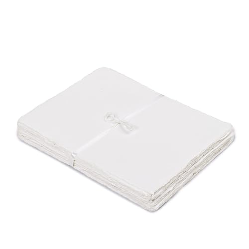 

LEATHER VILLAGE Watercolor Paper - Off-White - 9.5 x 12 inches, 50 Sheets - Mixed Media Watercolor Paper - 150 GSM Heavyweight Deckle Edge Virgin Cott