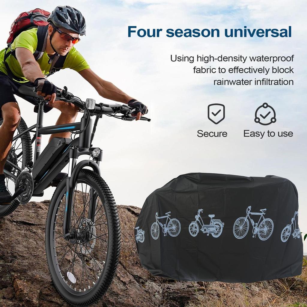 Bike Cover Weatherproof Dustproof UV Protection Cycle Tarp Bicycle Rain Cover for Mountain Road Electric Cycles Cruiser Scooter
