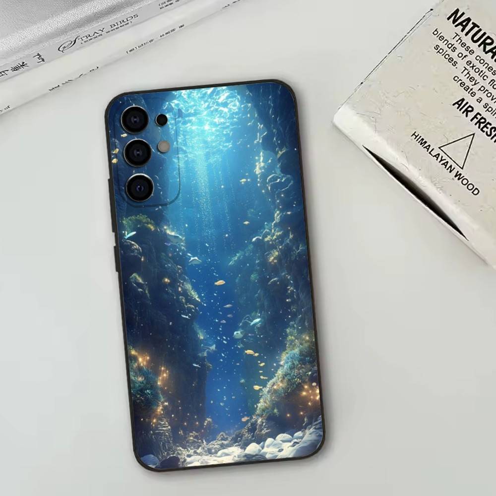 

The Underwater World Texture Phone Case Black Silicone Soft For Samsung S25,S24,S21,S22,S23,S30,Ultra,S20,Plus,Fe,Lite Samsung S24ULTRA