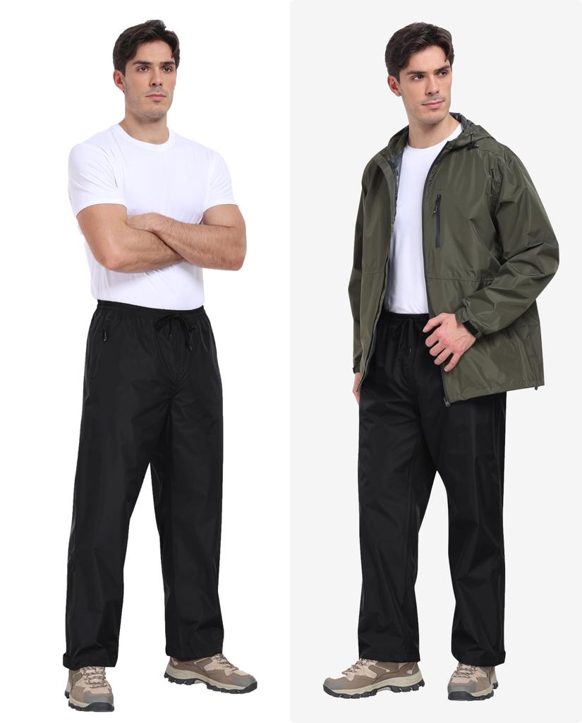 MoFiz Rain Perfect for Outdoor and Commuting Men's Pants, Waterproof, Water-Repellent, Breathable, Windproof, Durable, Activities, Fishing, Cycling,