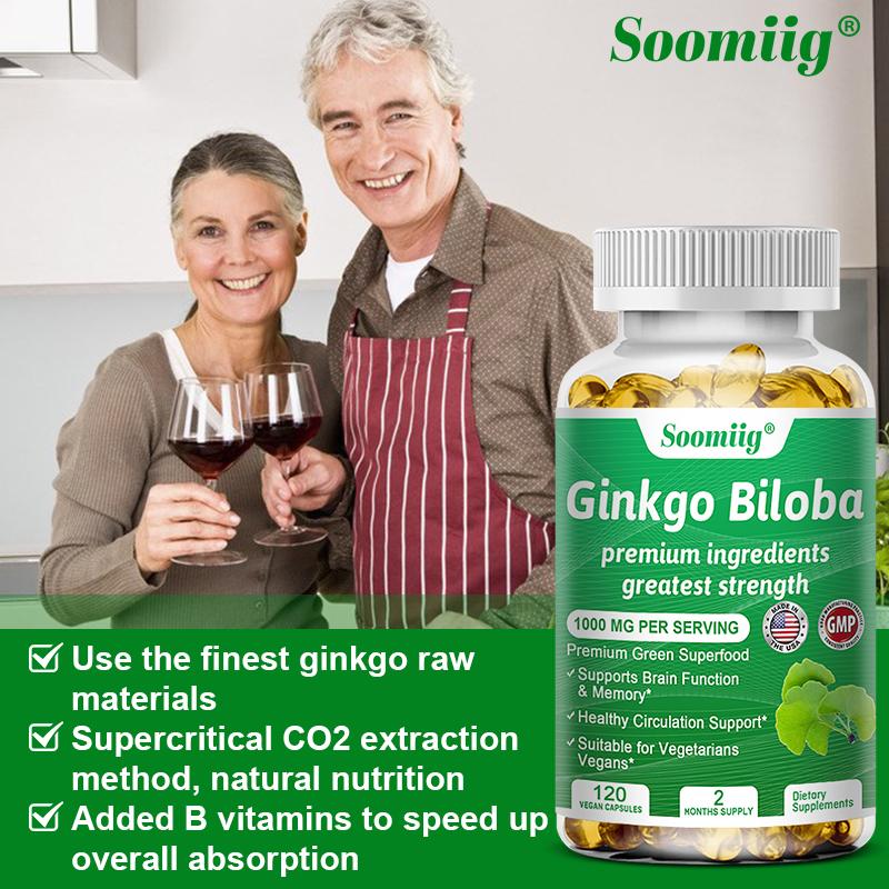 Soomiig Ginkgo Biloba 1000mg supplement, 120 Vegan Capsules