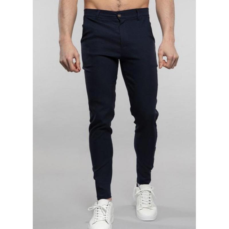 Calças Chino Masculinas Slim Fit Algodão Stretch Perna Afunilada Calças Casuais