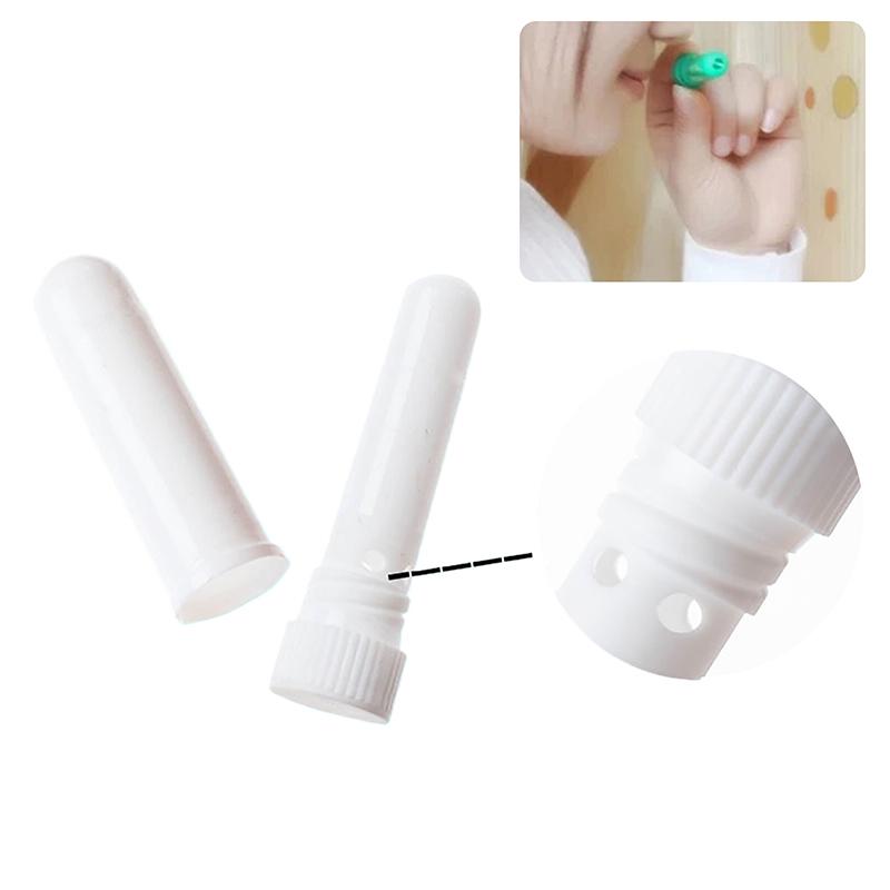 Empty Nasal Inhaler Tube With Cotton Wicks Refill Plastic Nasal Inhaler Sticks For Essential Oil Containers Aromatherapy Inhaler