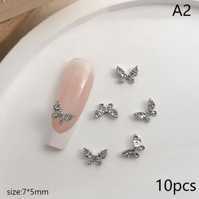

10Pcs Alloy Bowknot Nails Art Charms Decorations 3D Luxury Bows Shaped Jewellery Diy Manicure Designs Supplies A2