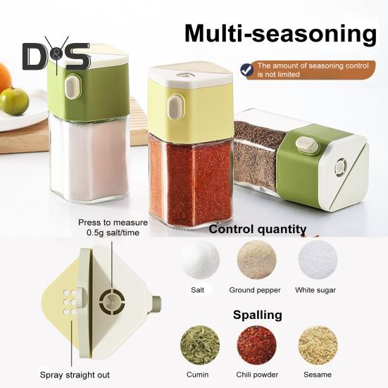 Sypátko na sůl a koření 0,5g Přesný dávkovač s designem odolným proti vlhkosti 200ml Skleněná kuchyňská kořenka bez BPA pro kempování BBQ