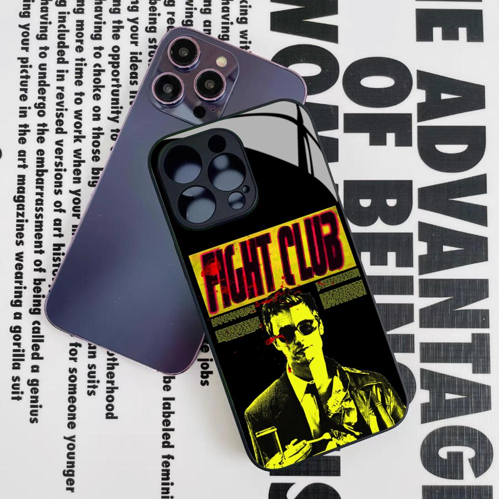 Fight Club Movie Phone Case for Iphone 17 16 15 14 12 11 13 Pro Max Mini X Air Puls Black Glass Cover