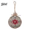 Vintage Style Xmas Hanging Decoration Ornaments Rustic Burlap Christmas Tree Decor Linen Fabric Ball Stocking