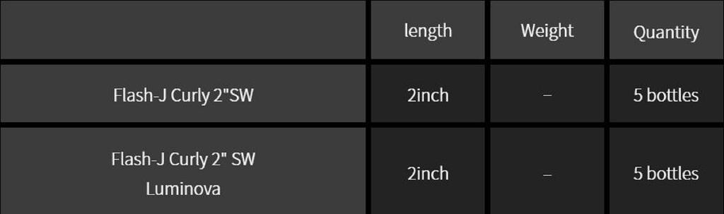 Fish Arrow Soft Lure Flash J Curly SW 2 Inch 5 Piece Per Pack #L134 (3241)