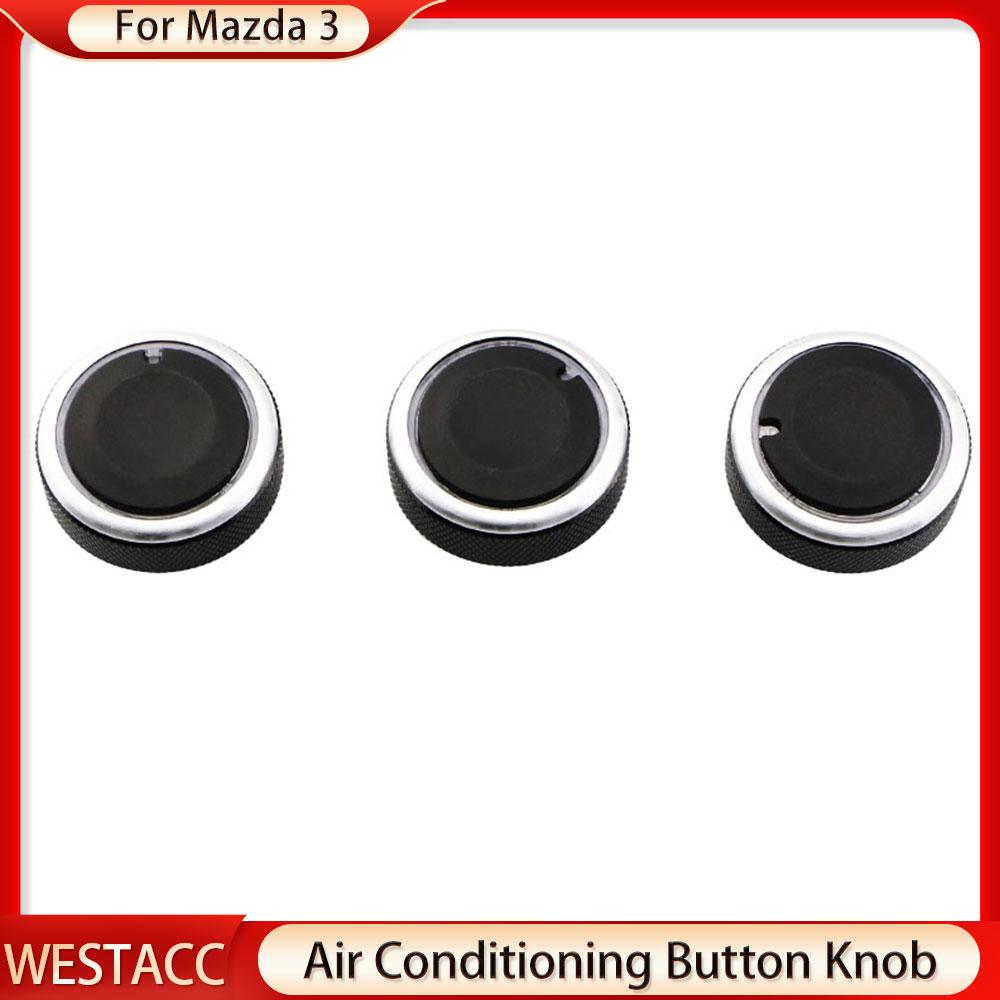Aluminum Alloy Car Air Condition Knob AC Heater Control Button Knob for Mazda 3 M3 2004 - 2009 Interior