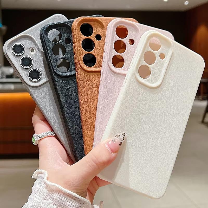 Phone Case For OPPO A15 A38 A57 A60 A78 Reno11 Reno14 Realme 11 14 C21Y C53 C63 Luxury Leather Texture Soft Silicone Protection Cover