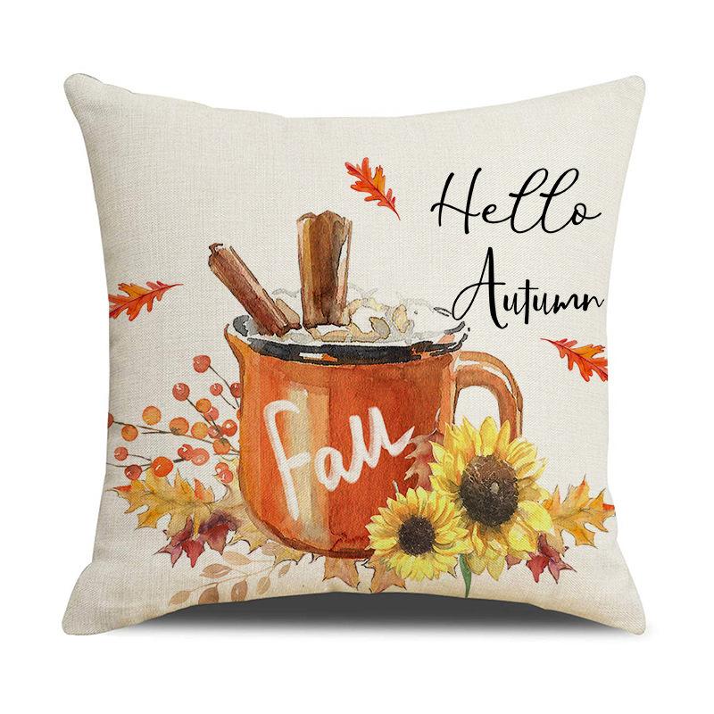 Autumn Maple Leaves Throw Pillow Covers With Digital Printing Of Short Plush Fabric Car-Shaped Sofa Cushion Office Home Decor