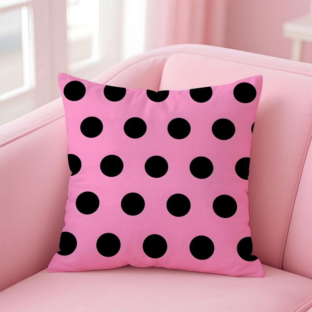 Simple Art Large Polka Dot Pattern Cushion Cover Pillowcase Short Plush Invisible Zipper Room Sofa Cushion Cover