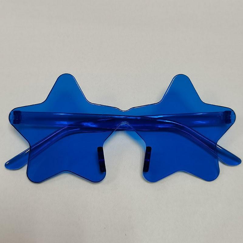 

Novelty Star Shaped Sunglasses Plastic Frame Lightweight Eyewear for Costume Parties Festivals and Casual Wear One Size синий