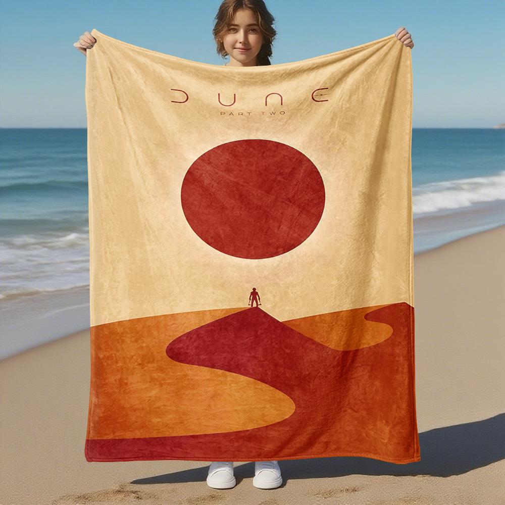 1pc Dune Part Two Outdoor Flannel Blanket Soft Plush Decor for Picnics, camping,Bedroom, Playroom, or Lunch Break, Perfect Gift