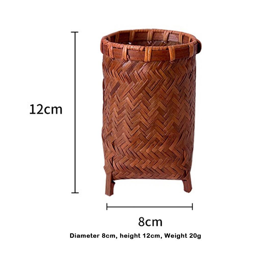 Bamboo Woven Cup Holder Rack Retro Tea Cup Storage Box Convenient Paper Cup Dispenser  Tea Ceremony