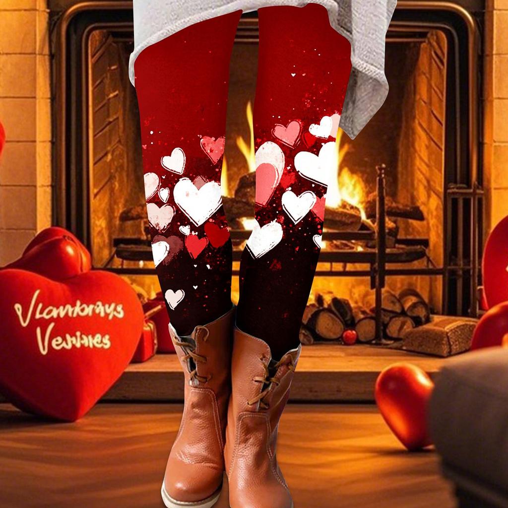 Damen-Druckhose, elastische Leggings aus weicher Baumwolle, lässiger Heimpyjama